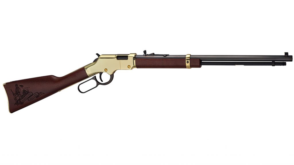 A special-edition Henry Golden Boy rifle honors Pie Keller and the Iwo Jima flag-raising. 