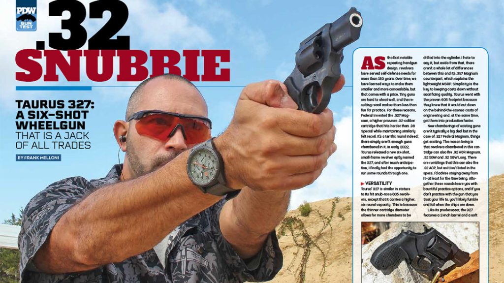 Taurus 327 in Personal Defense World April-May 2023.