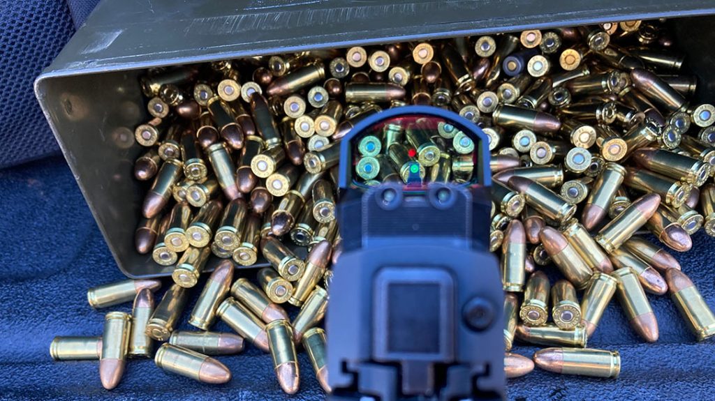 Sig Sauer shows their understanding of what it takes to be a red-dot weapon by including co-witnessing XRay3 day/night suppressor-height sights with the factory-mounted Sig ROMEO1 PRO red-dot.