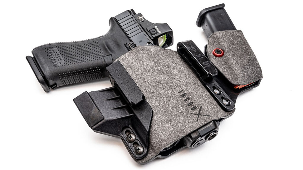 Safariland IncogX IWB holsters are available with or without the magazine caddy. The top-quality holsters are designed to be as mission-adaptable as possible.