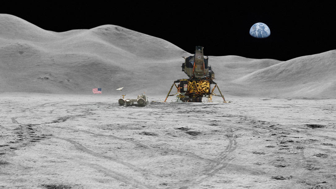 Are there space stations on the moon used by our military?