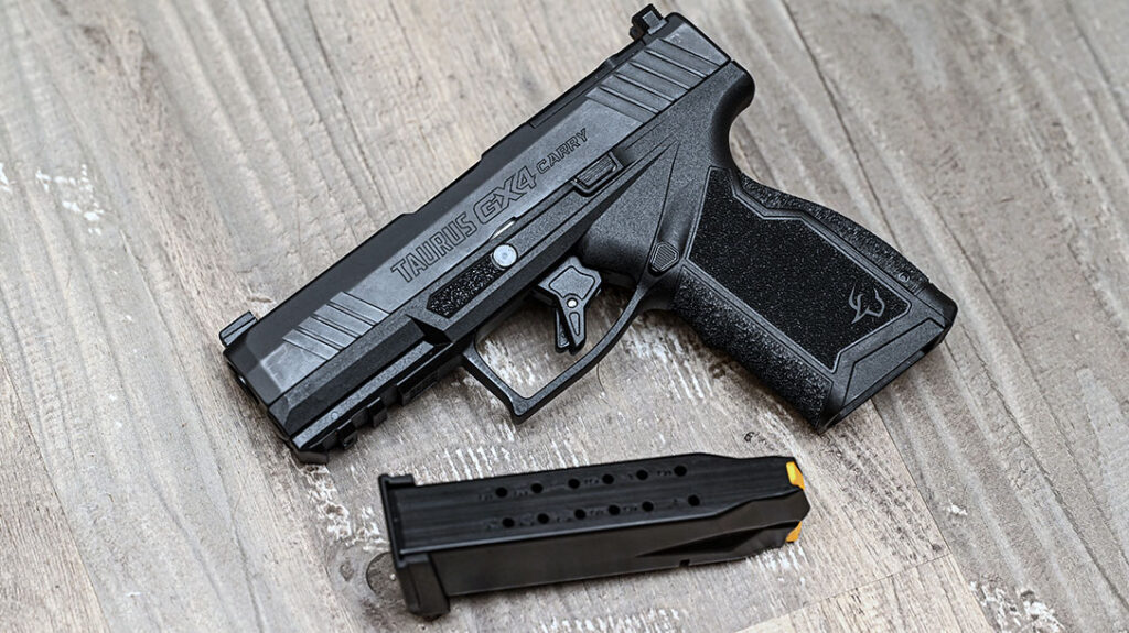 Two 15-round magazines with a beveled and angled base pad for easier concealability are included.