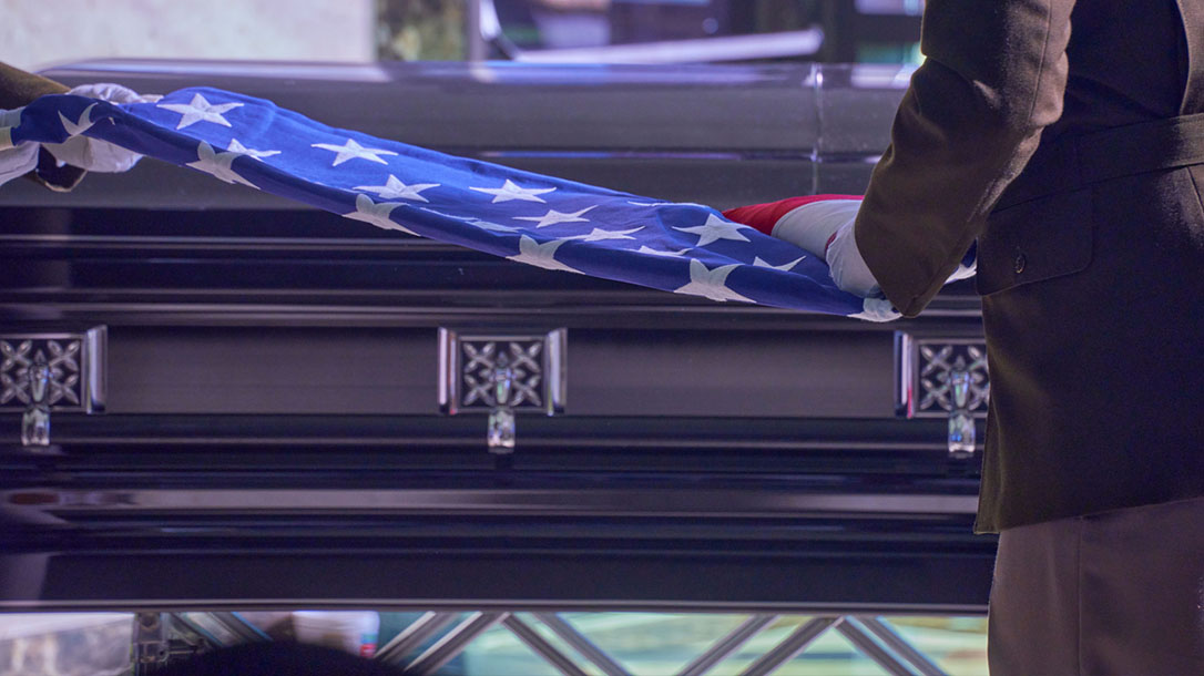 When the flag covers a casket, the stars should be at the head and over the left shoulder.
