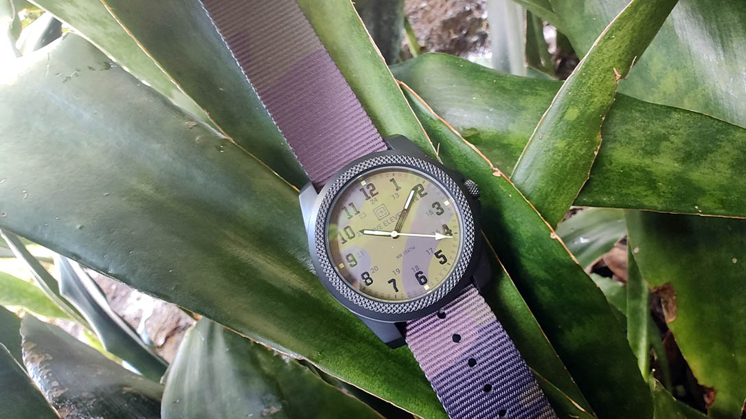 The large display watch face makes telling time out-in-the-wild fast and easy.