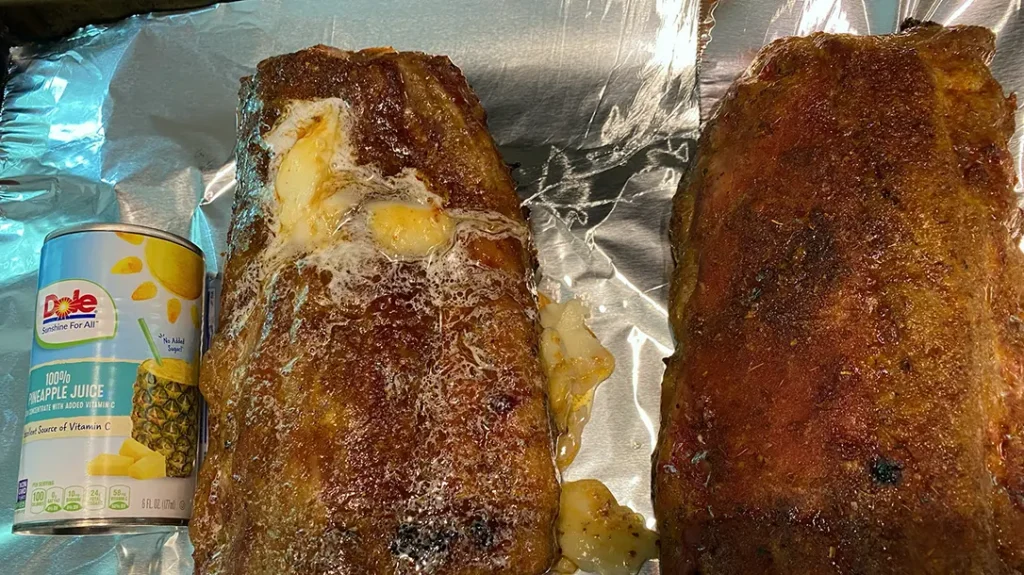 Spritzers help keep the meat tender, like this one using pineapple juice.