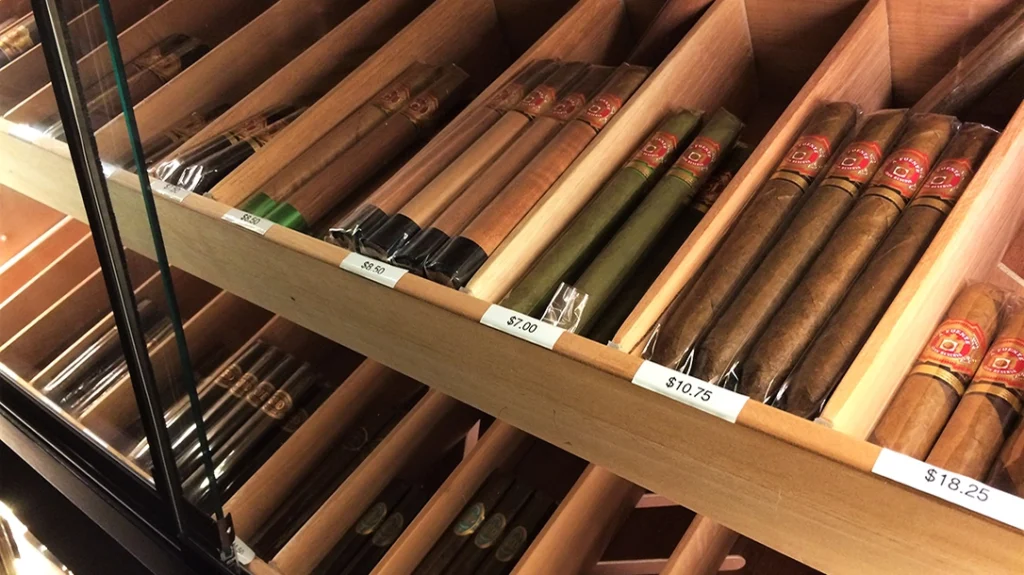 A good cigar shop will have a diverse humidor.