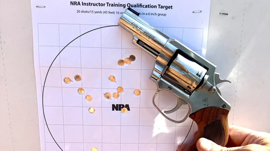 Accuracy results shooting the Colt Viper in .357 Magnum.