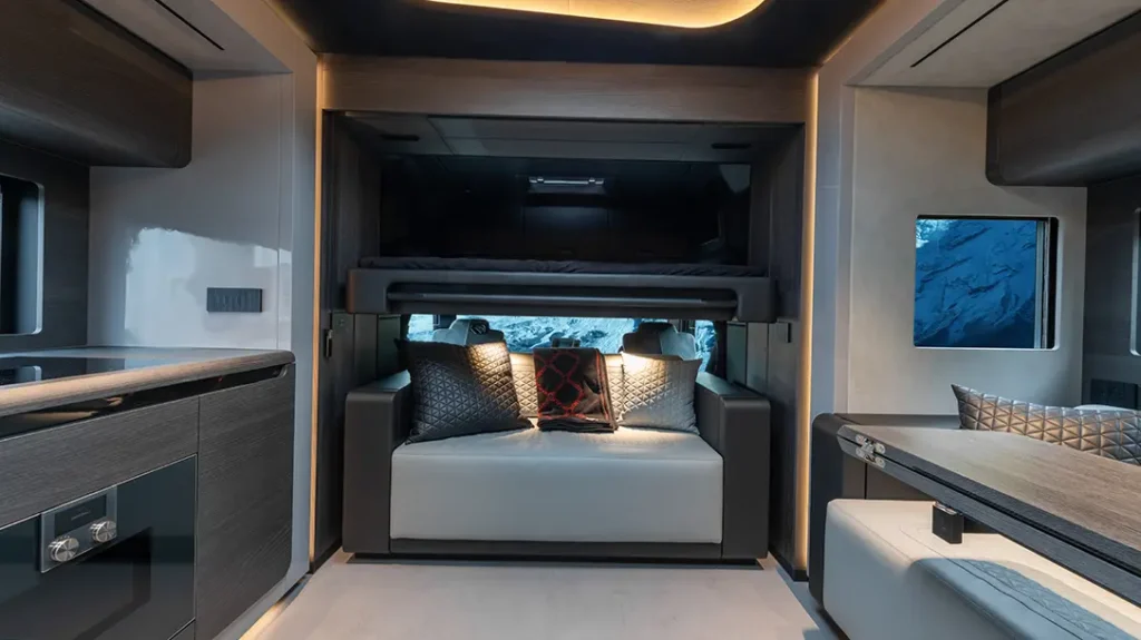 The motorhome has high-end comfort through it.
