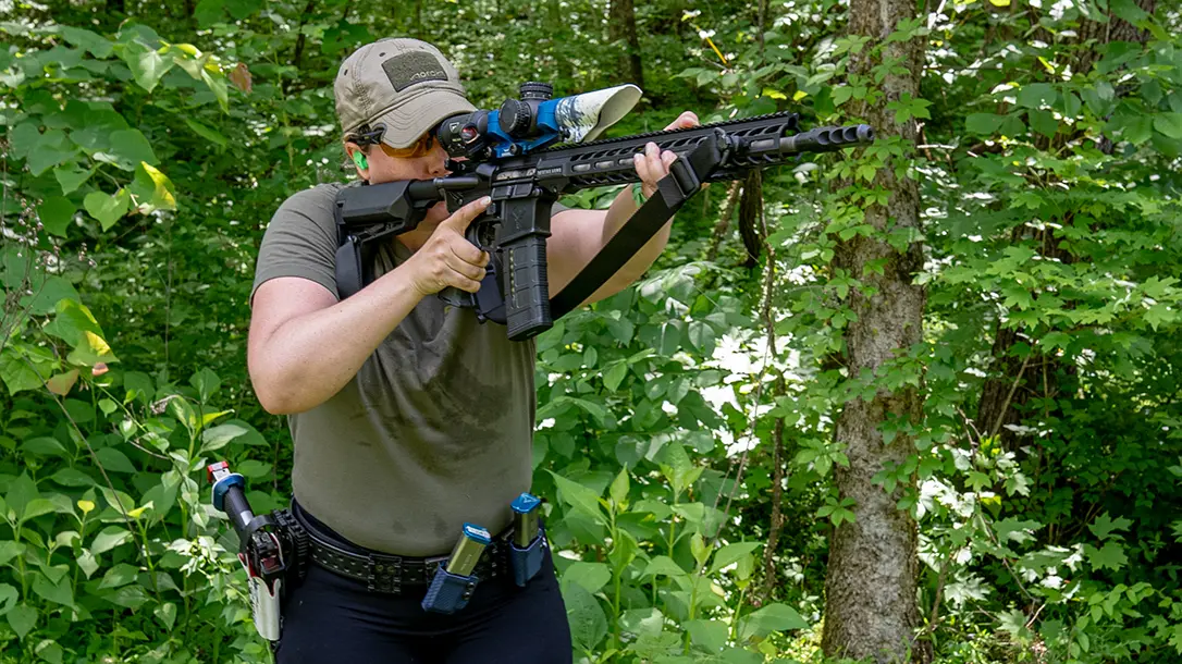 Running the rifle sling load drill.