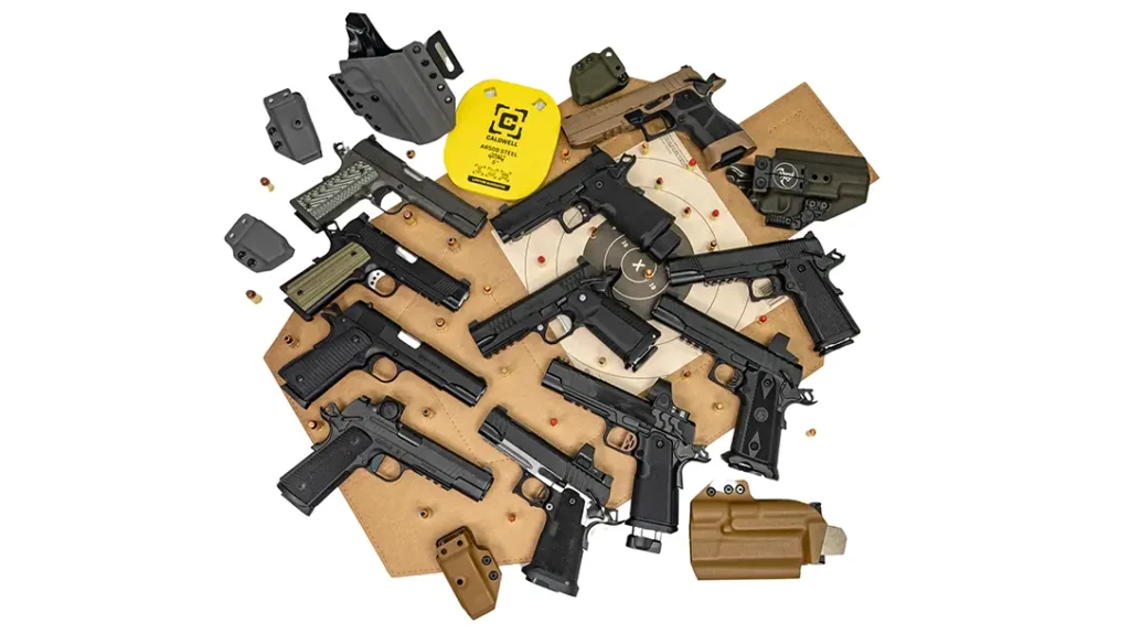 pistols tested for Ballistic's Best 1911s 2024.