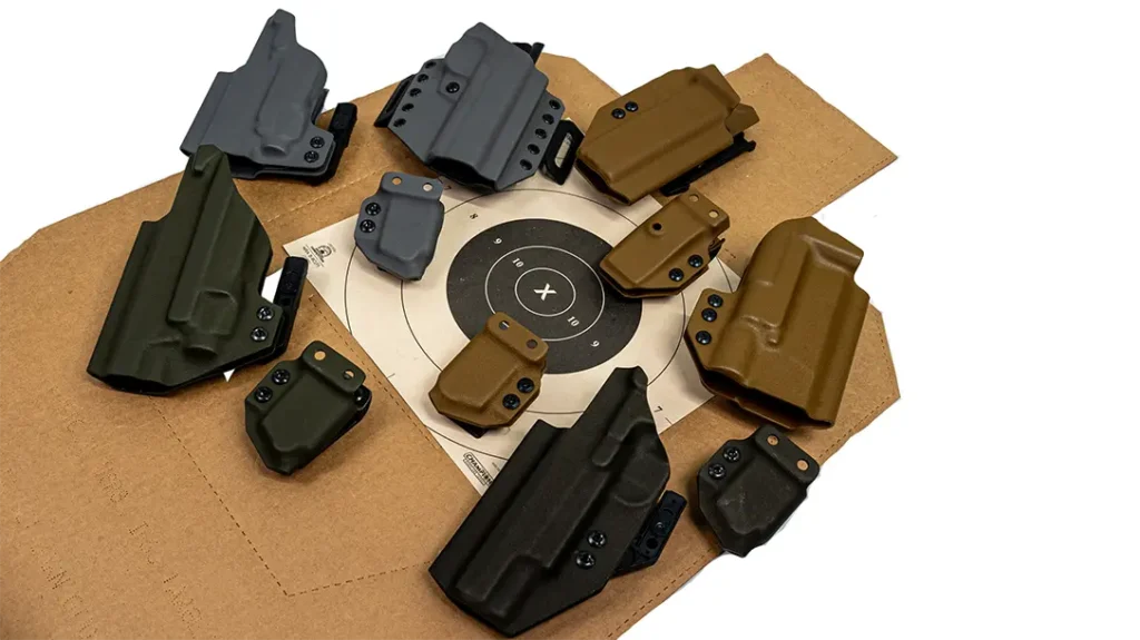A variety of holster were used during testing.