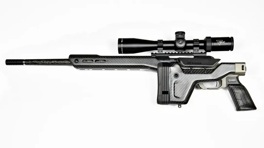 The folding MDT stock makes the 110 Ultralite Elite highly portable.