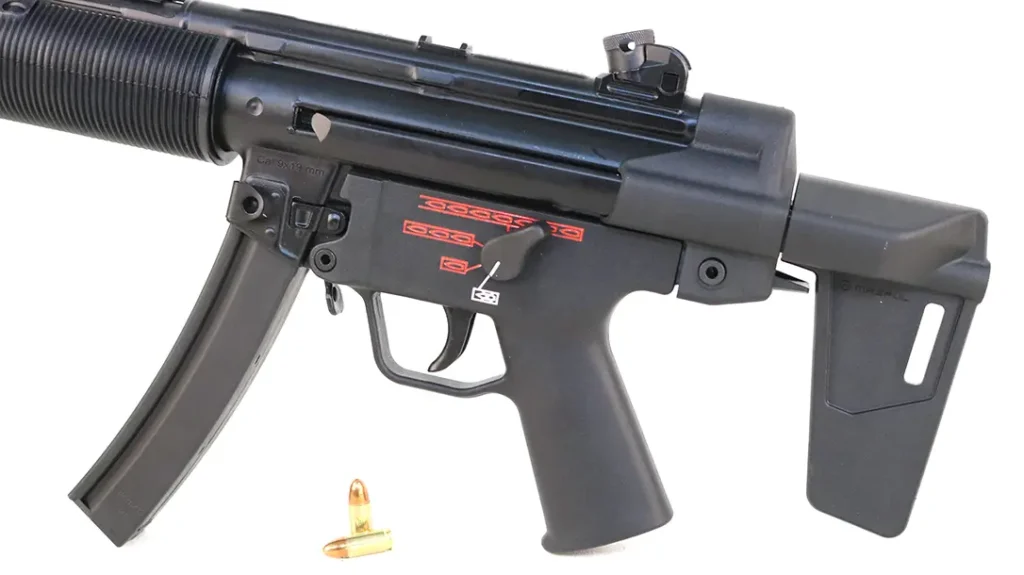 The semi-auto AP5SD shows four positions to fire, even though just semi-auto.
