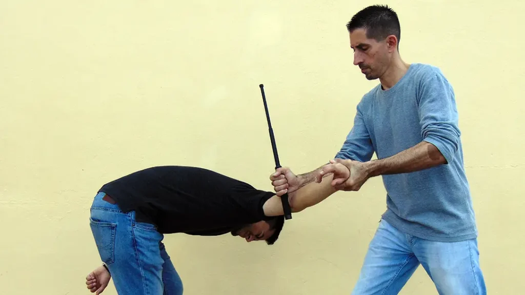 Restraint techniques are a hallmark of extendable baton defense.
