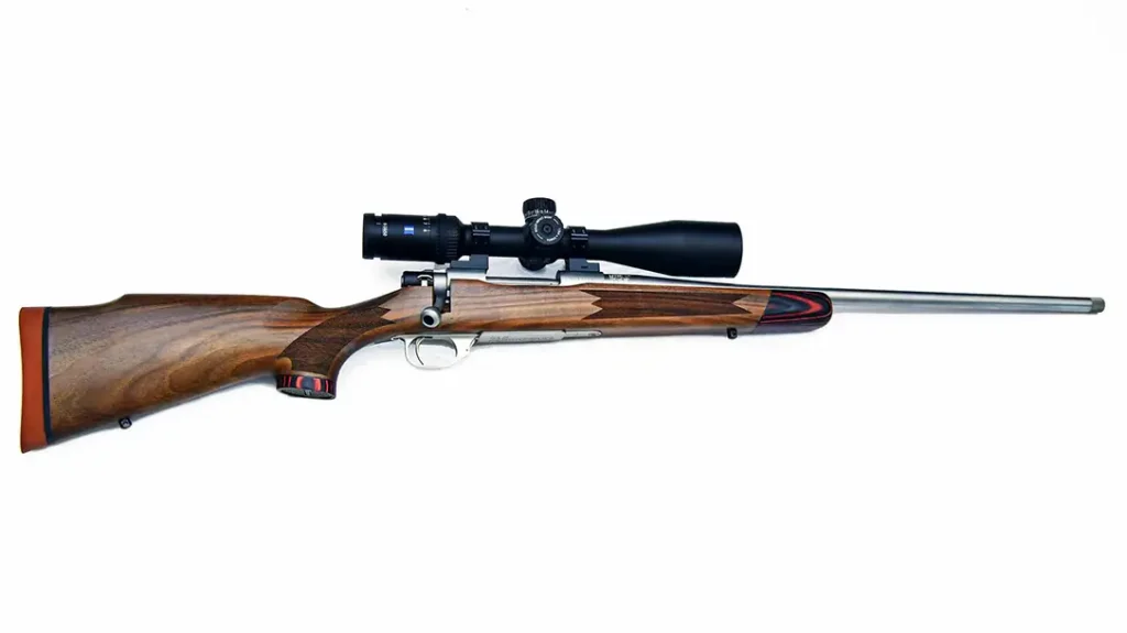 Full-length view of the Howa Super Deluxe Walnut rifle.