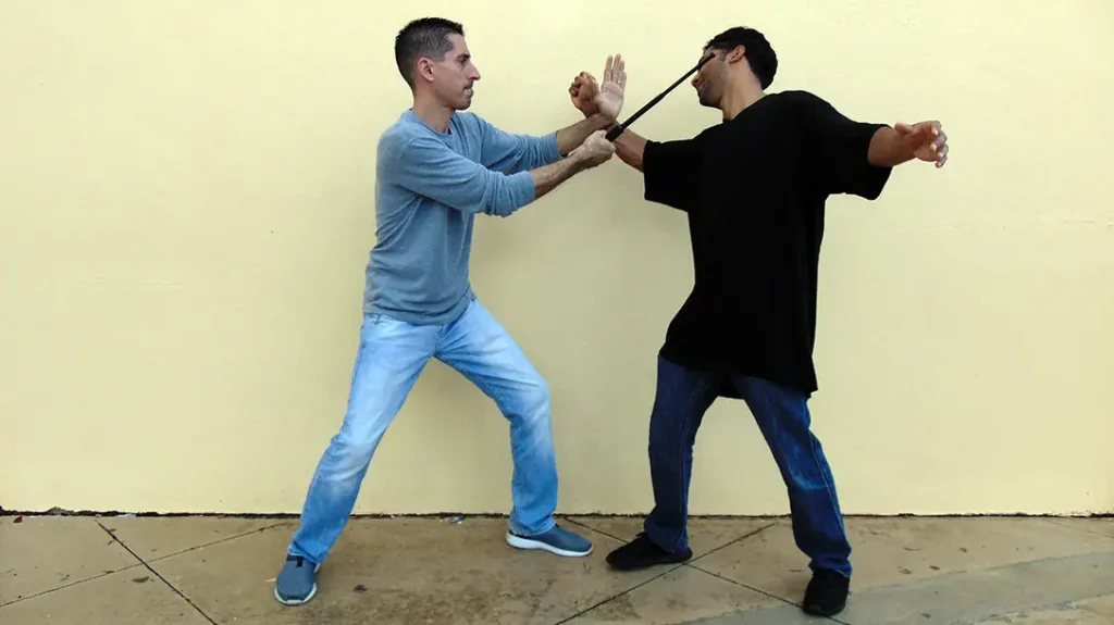 An extendable baton makes a devastating impact weapon.