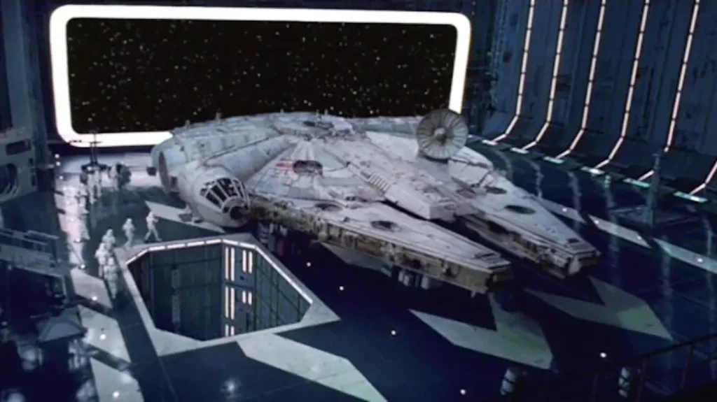 The Millennium Falcon ship in Star Wars.