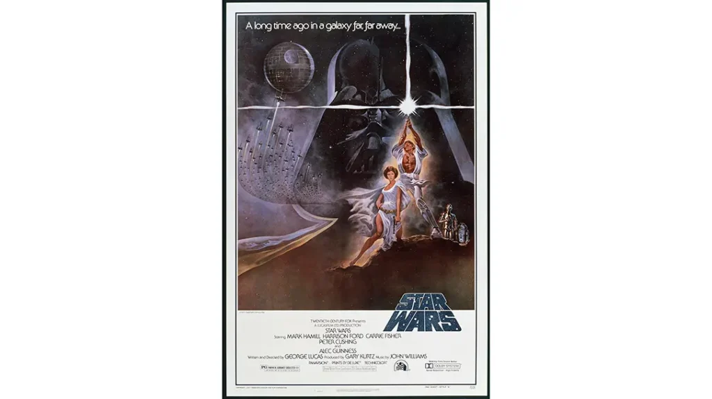 Movie poster from Star Wars, 1977.