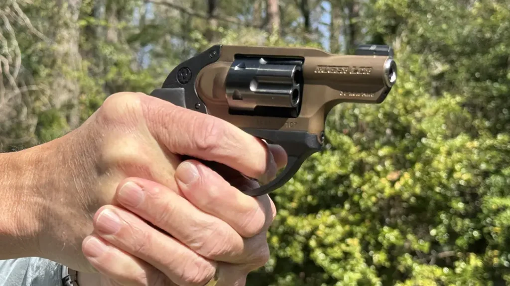 The author shooting the Ruger LCR.