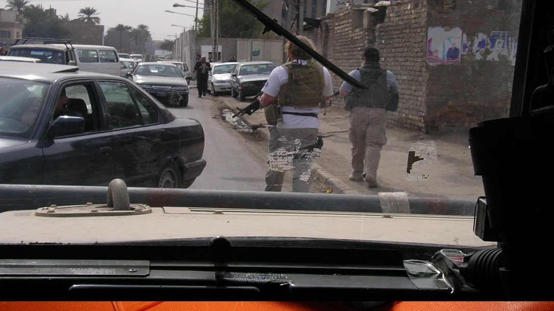 Foot patrols to clear traffic were a hazardous daily activity.
