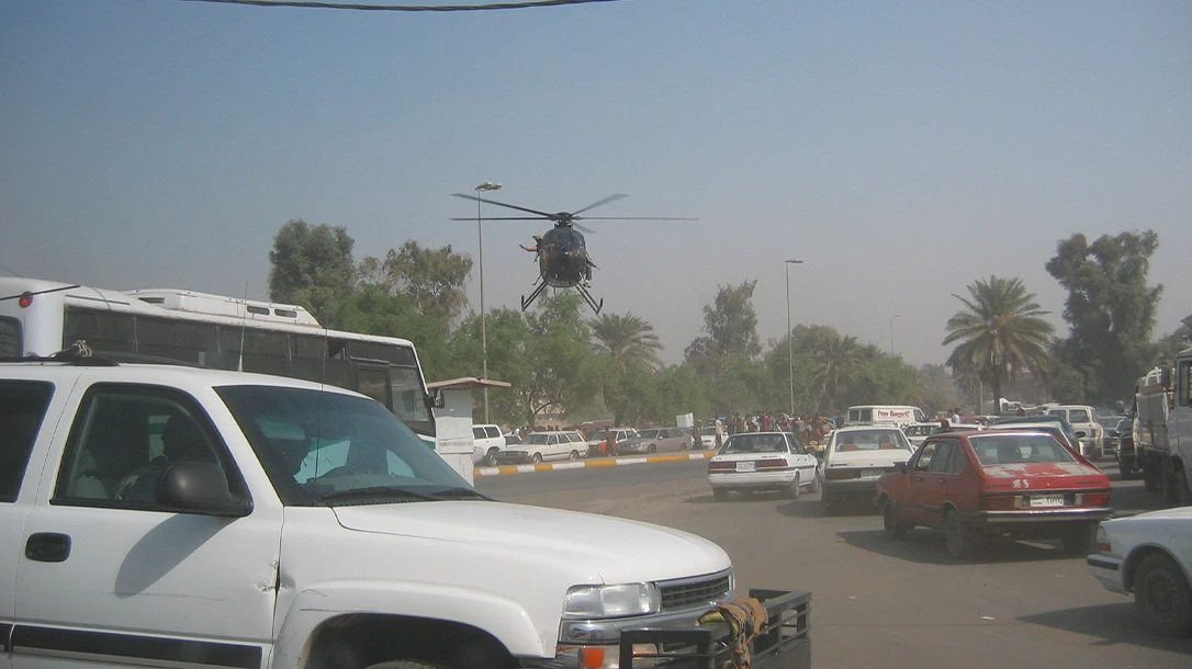 Helicopters were commonly used by Blackwater to clear traffic