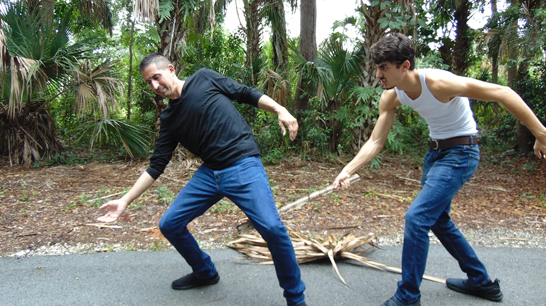 Attacking your attacker can help to control and disarm a makeshift weapon.