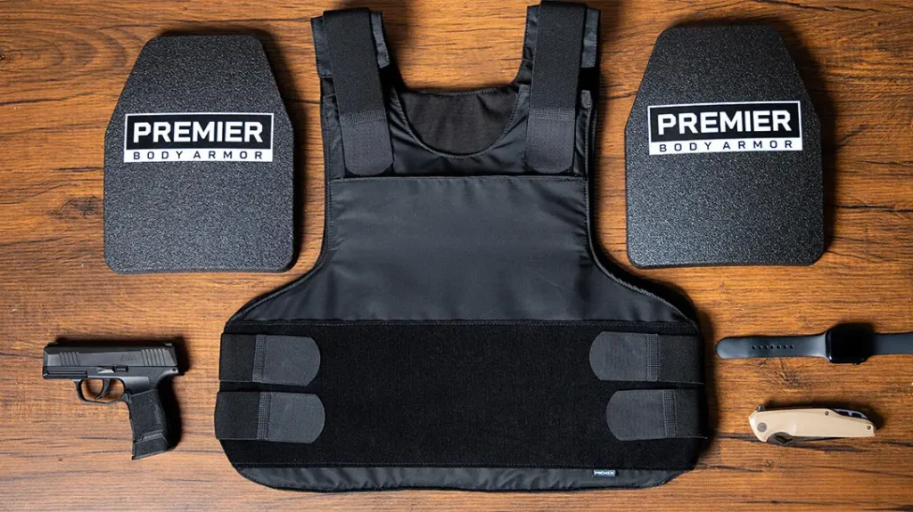 There are body armor plates that protect you from higher velocity rounds.