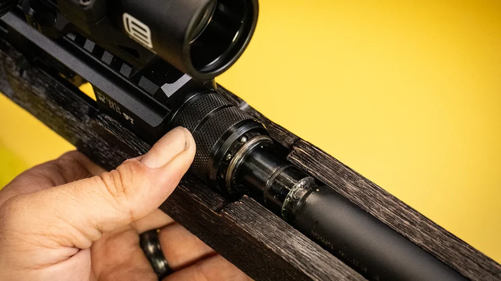 The crown jewel of the Hammerli Force B1 Convertible Rifle is its tool-free barrel swap.