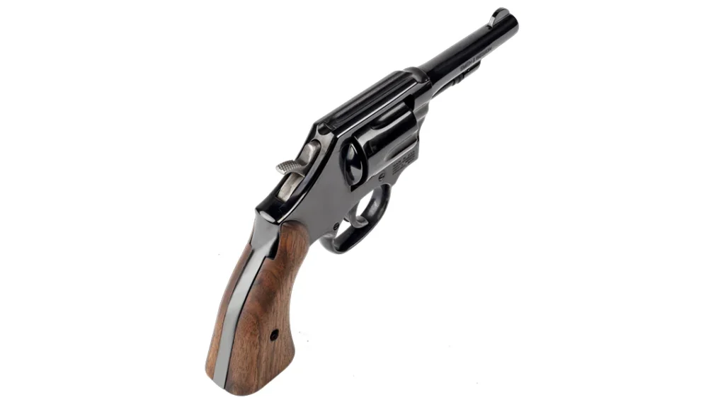 Top view emphasizing the sights on the Smith & Wesson Model 10 Classic.
