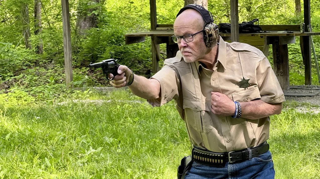 The author running a strong-hand drill with the Smith & Wesson Model 10 Classic.