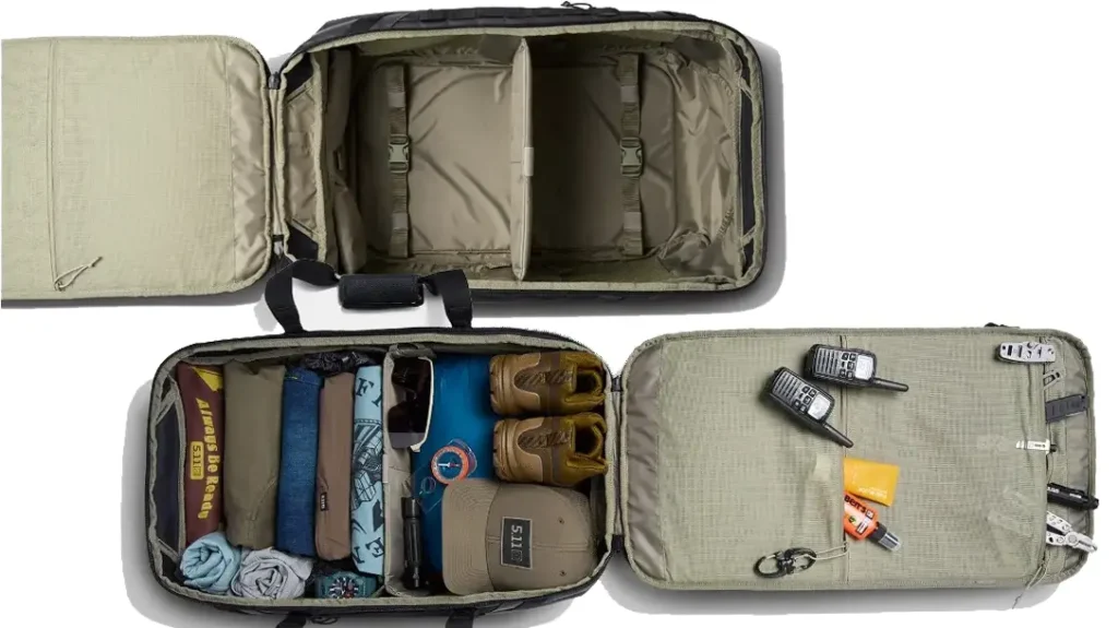 The 5.11 Allhaula Duffel 70L is well organized.
