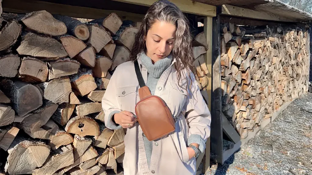 The Stav Sling Pack is discreet.