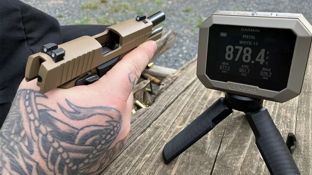 The 2.7-inch barrel gave respectful chronograph readings.