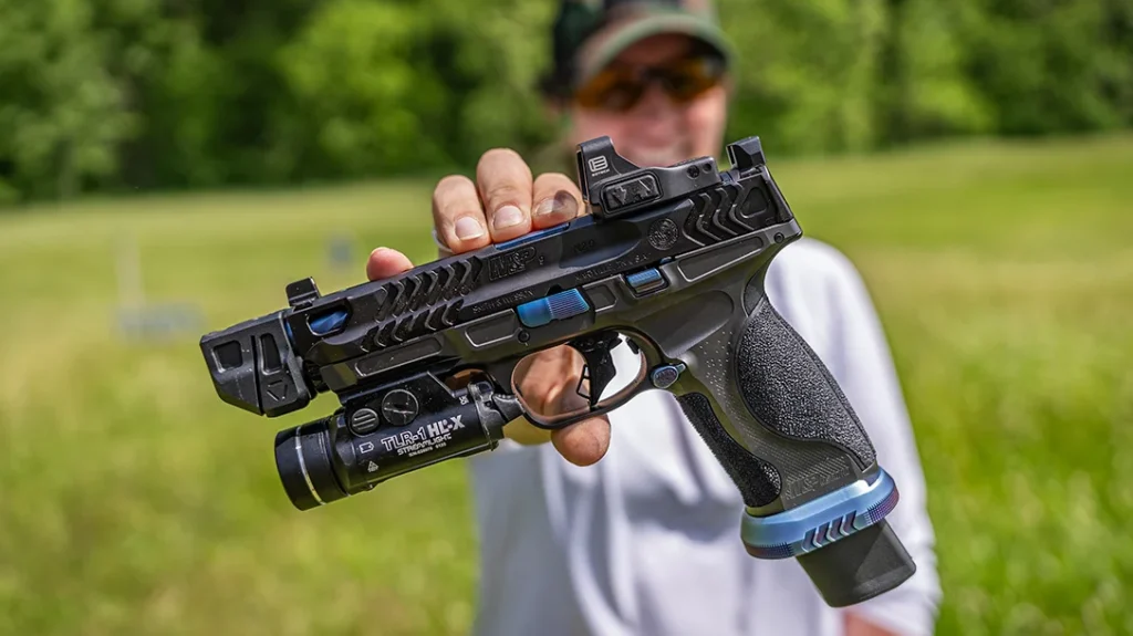 The weight of the steel frame helps decrease the felt recoil, which in turn can improve accuracy.