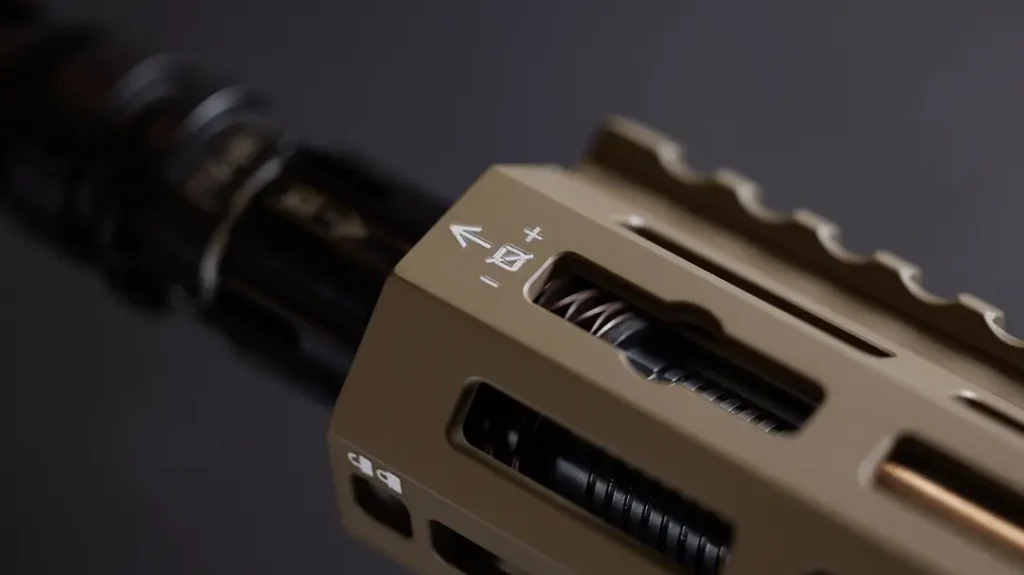 The Blackout Defense Quantum DTL Rifle has an adjustable gas block.