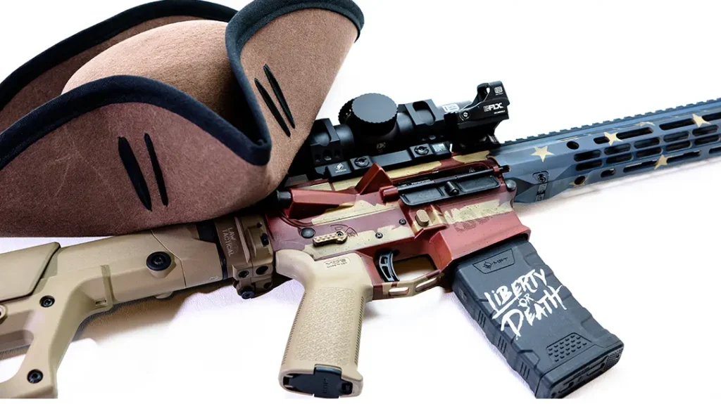 The rifle had a custom paint job.