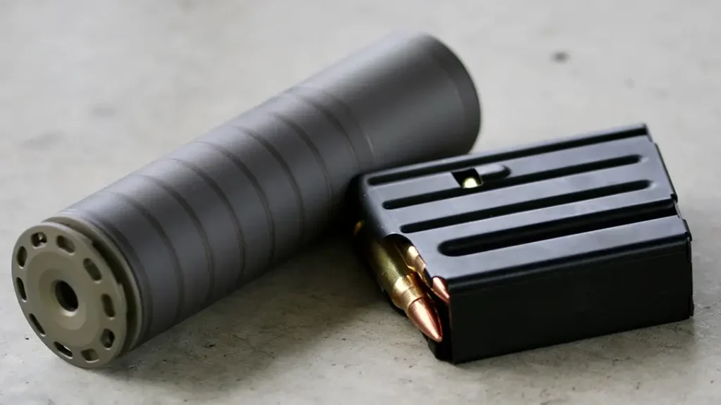 The SilencerCo Scythe-Ti is multi-caliber rated.