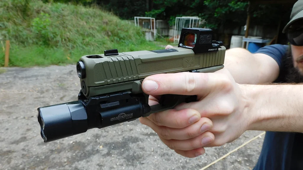 This pistol has DCA’s Level 4 slide machining package.