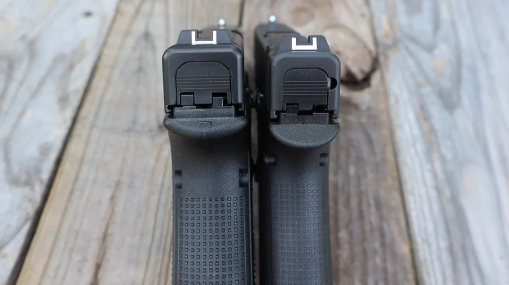 The G48’s single-stack magazine allows for a slimmer grip and slide.