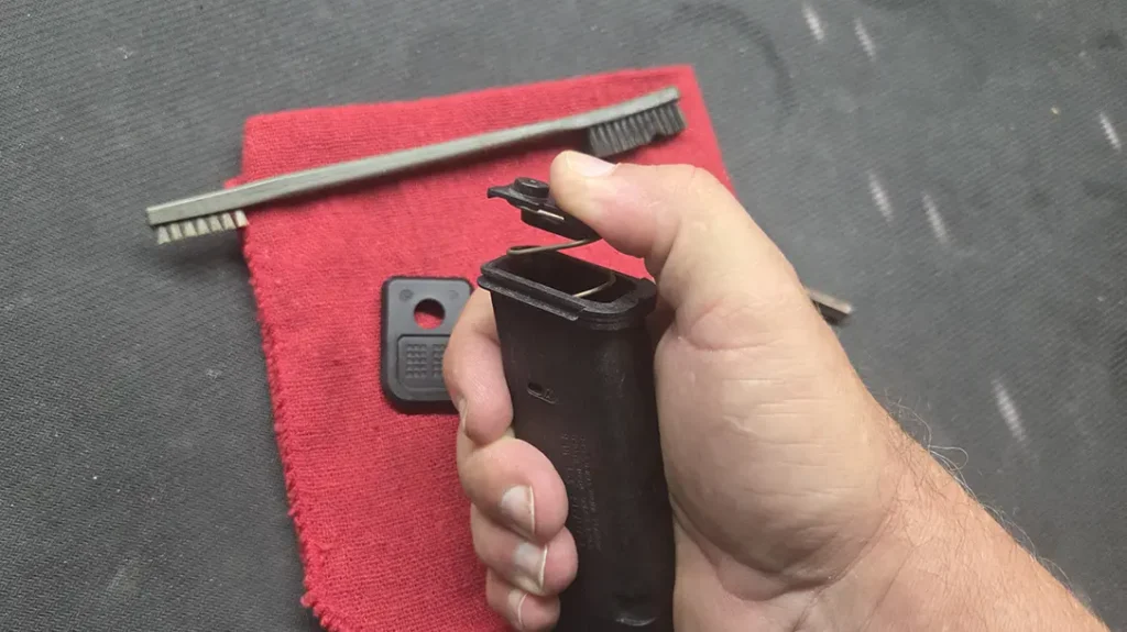 Handgun Magazine Maintenance includes inspecting all the parts.