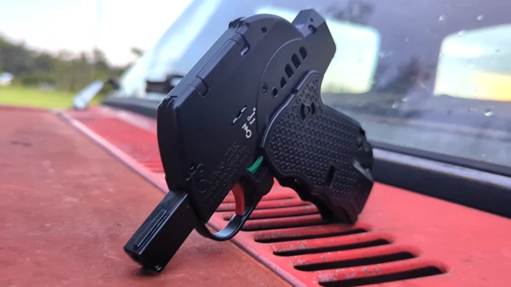 For the average non-gun person, the Ounce presents an easy-to-conceal, easy-to-load, recoil-free option for self-defense.