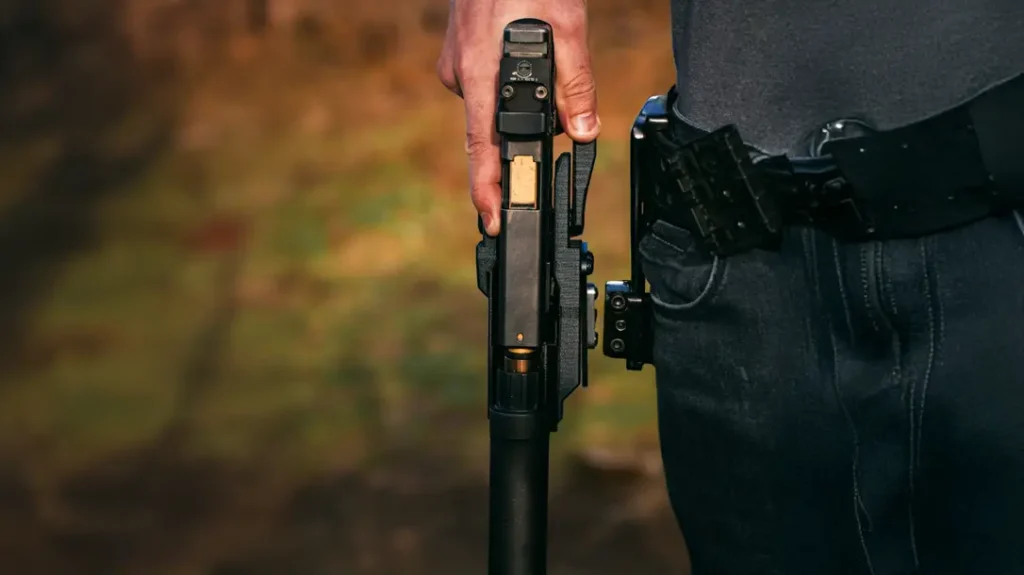 The HUSH Universal Suppressor Compatible Holster.
