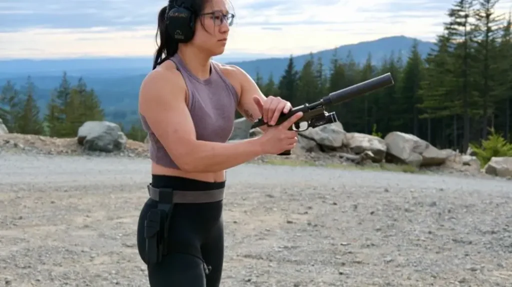 The HUSH Universal Suppressor Compatible Holster fits most suppressors.